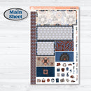 Patterned Boho Sticker Kit | Plum Vertical Priorities 7x9 Planner Kit Stickers | Katie | KIT-414-J