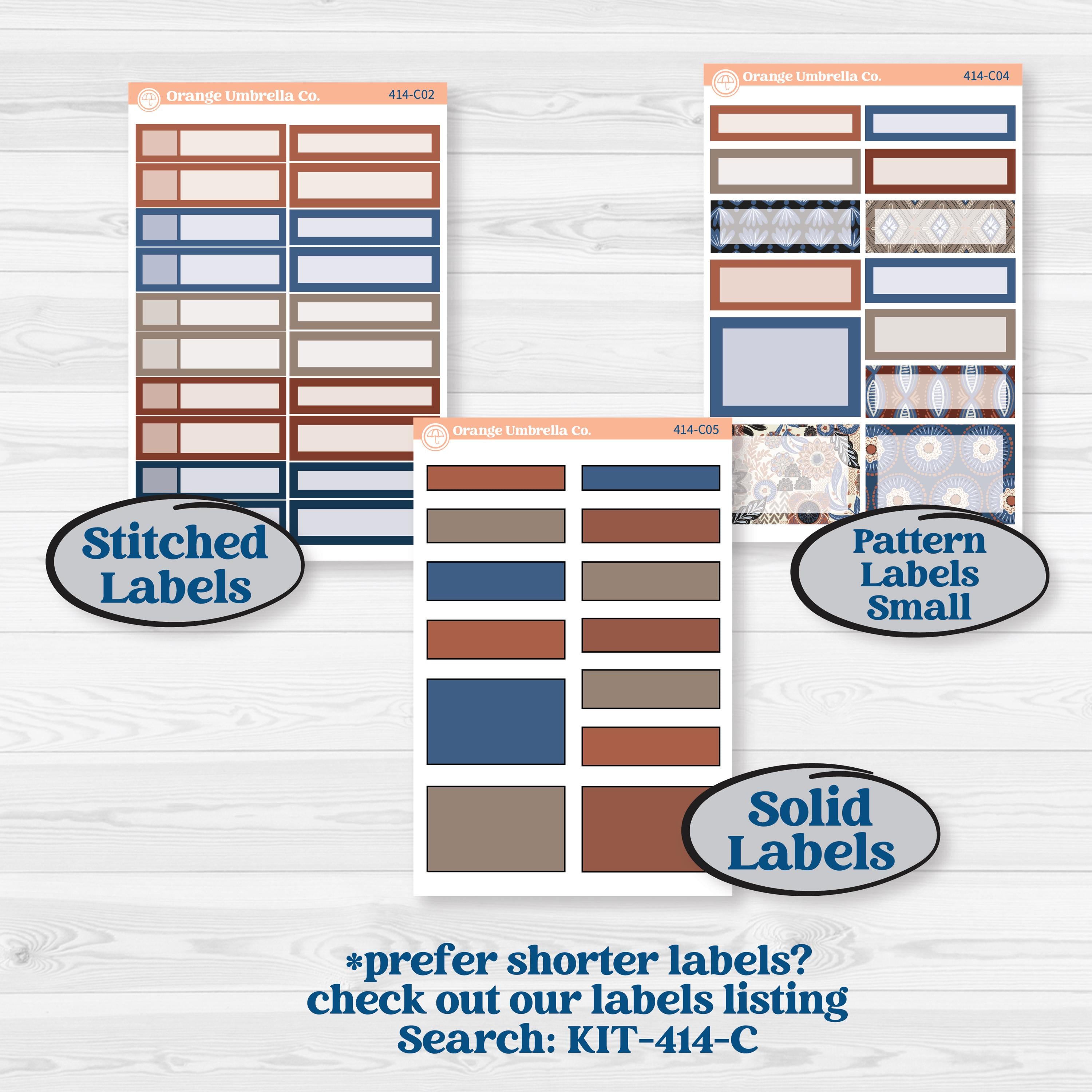 Patterned Boho Sticker Kit | A5 Daily Duo Planner Kit Stickers | Katie | KIT-414-L
