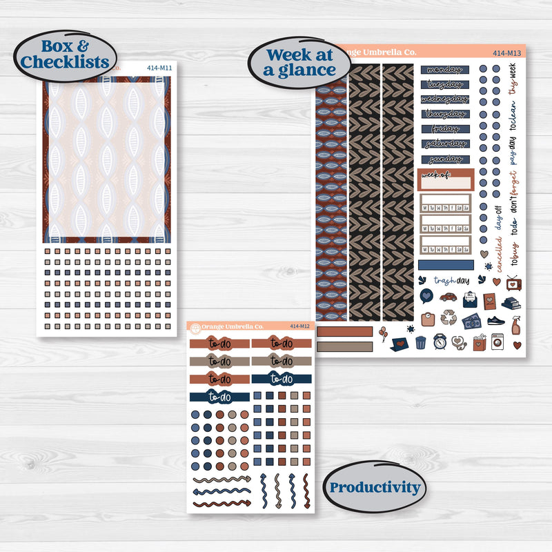 Patterned Boho Sticker Kit | 7x9 Erin Condren Daily Duo Planner Kit Stickers | Katie | KIT-414-M