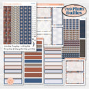 Patterned Boho Sticker Kit | 7x9 Plum Daily Planner Kit Stickers | Katie | KIT-414-P