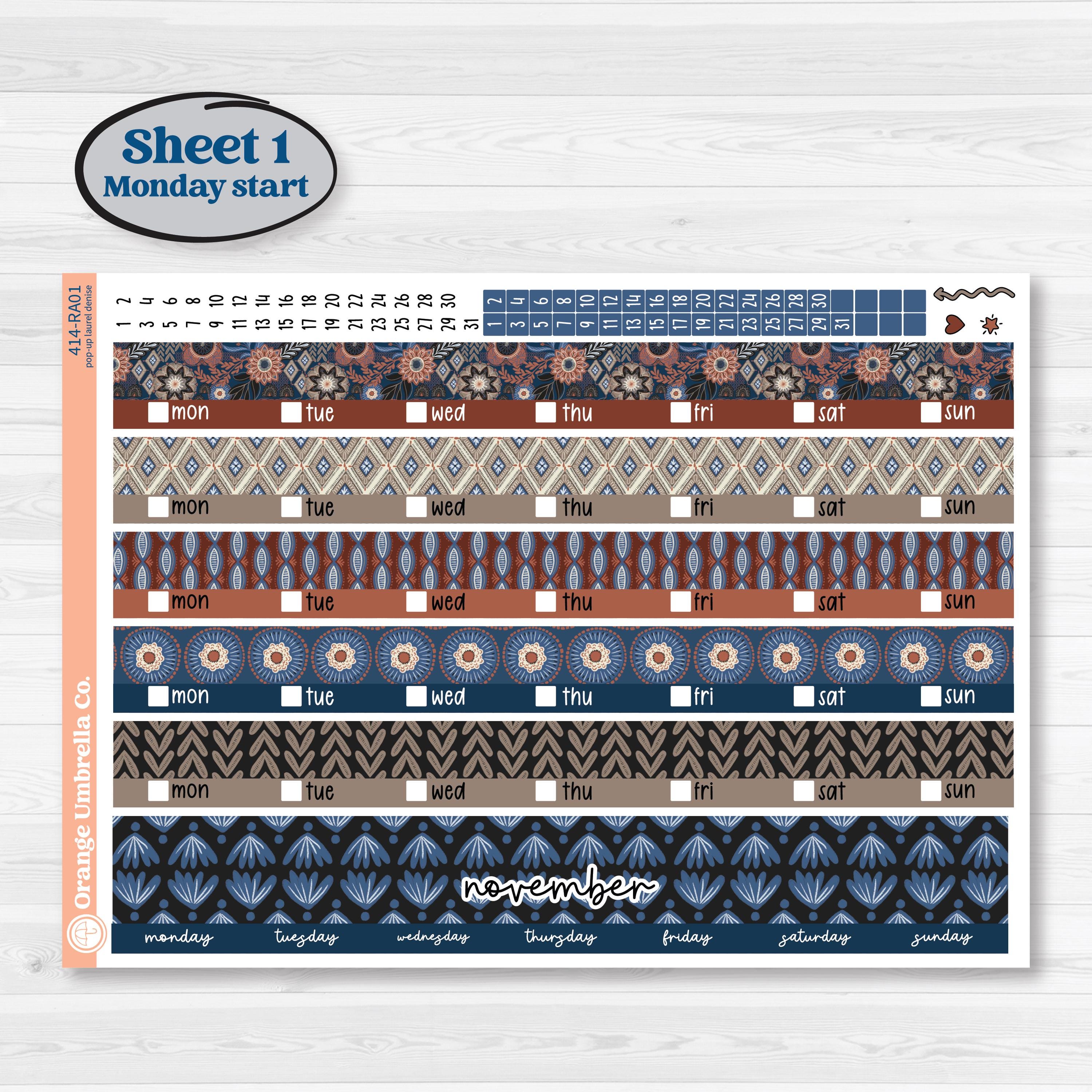 Patterned Boho Sticker Kit | Laurel Denise Pop-Up Planner Kit Stickers | Katie | KIT-414-RA