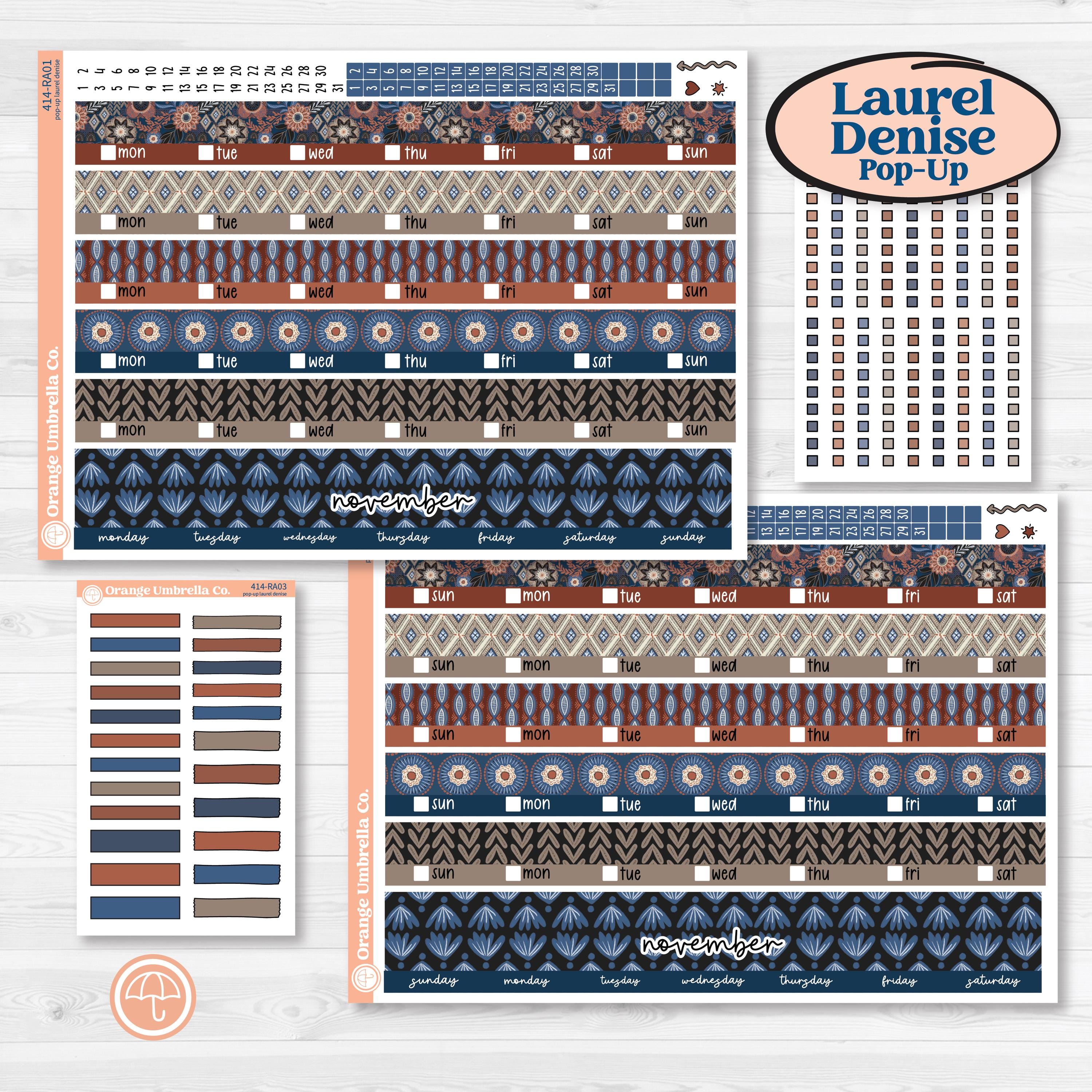 Patterned Boho Sticker Kit | Laurel Denise Pop-Up Planner Kit Stickers | Katie | KIT-414-RA