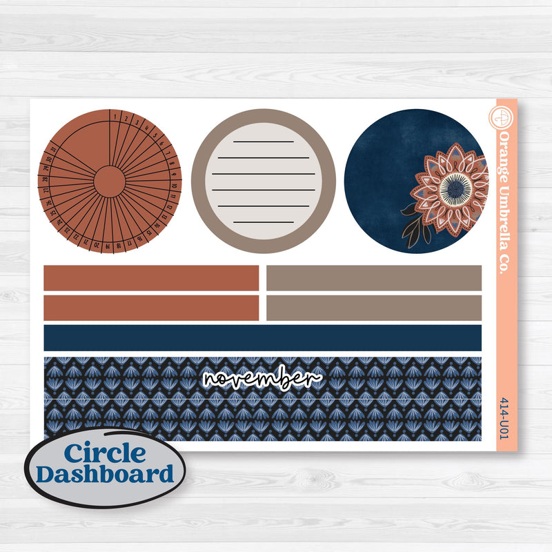 Patterned Boho Sticker Kit | 8.5x11 Plum Monthly & Dashboard Planner Kit Stickers | Katie | KIT-414-U