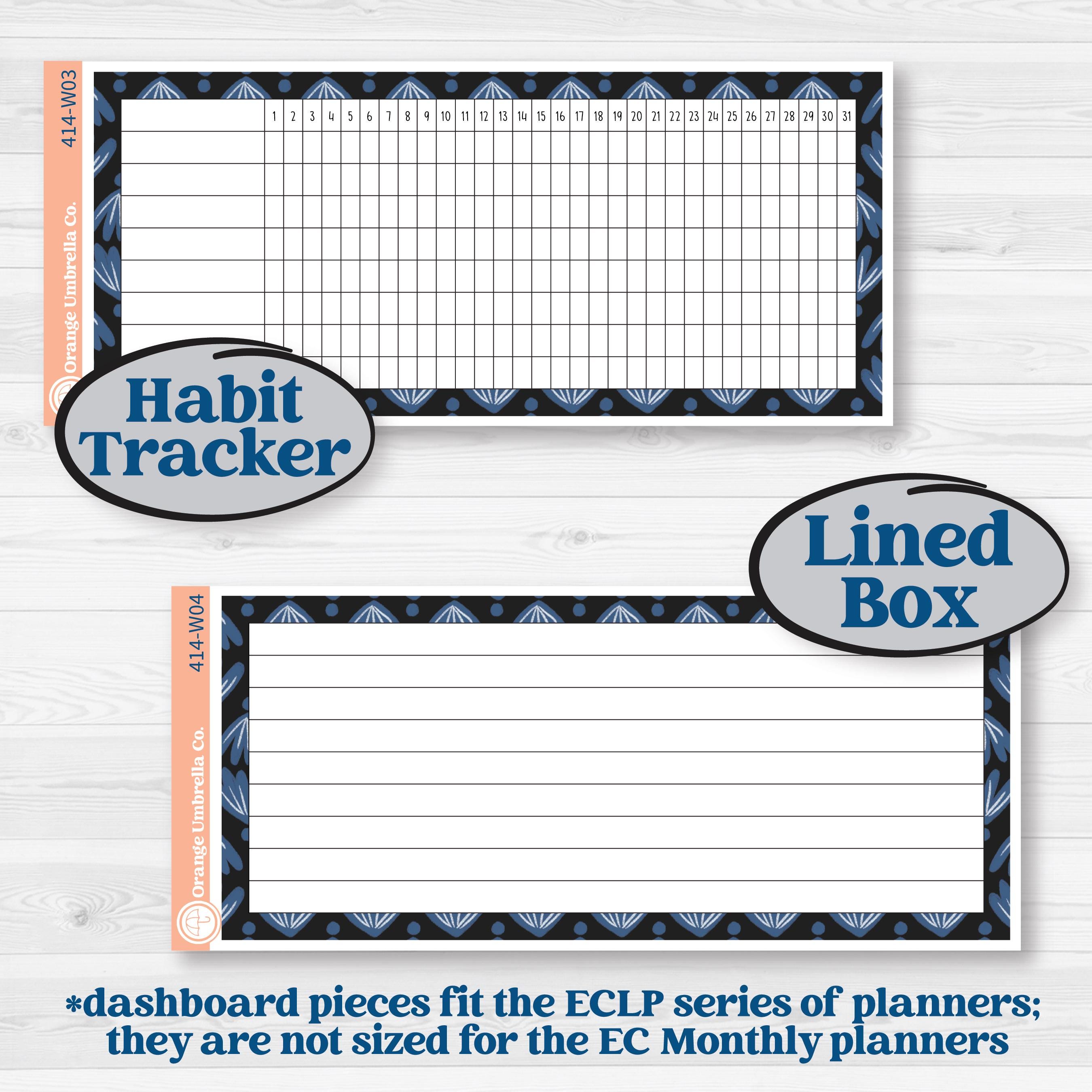 Patterned Boho Sticker Kit | 7x9 Erin Condren Life Planner Monthly & Dashboard Sticker Kit | 2024-2025 Planners | Katie | KIT-414-W