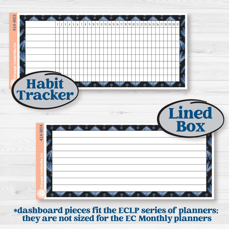 Patterned Boho Sticker Kit | 7x9 Erin Condren Life Planner Monthly & Dashboard Sticker Kit | 2024-2025 Planners | Katie | KIT-414-W