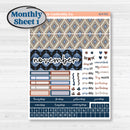 Patterned Boho Sticker Kit | Hobonichi Cousin Monthly Planner Kit Stickers | Katie | KIT-414-Y