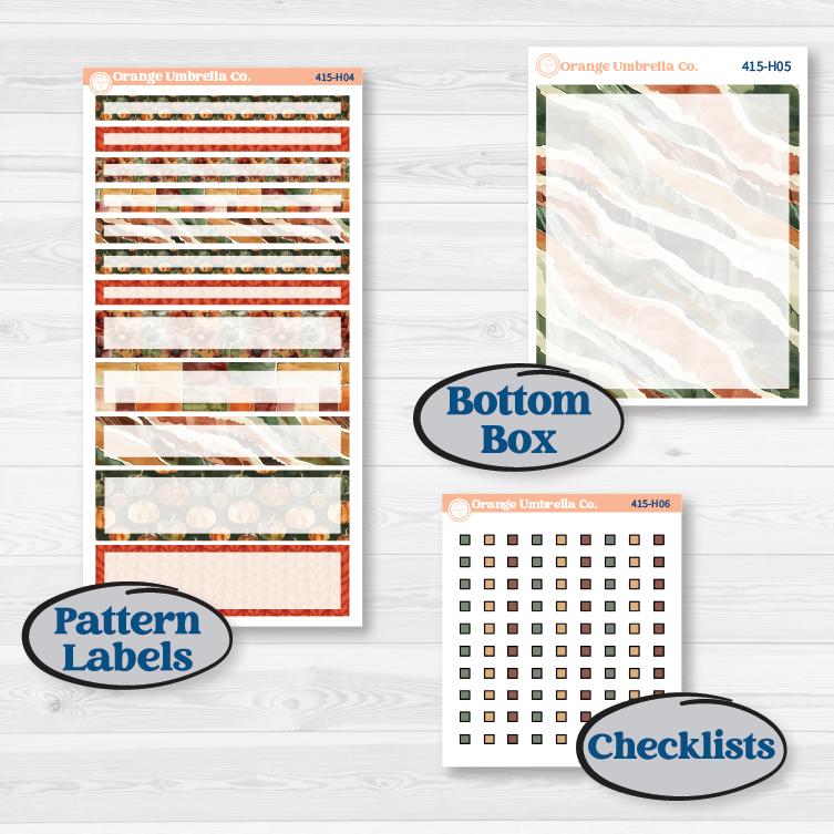 Watercolor Autumn Kit | 7x9 Compact Vertical Planner Kit Stickers | Crackle | KIT-415-H