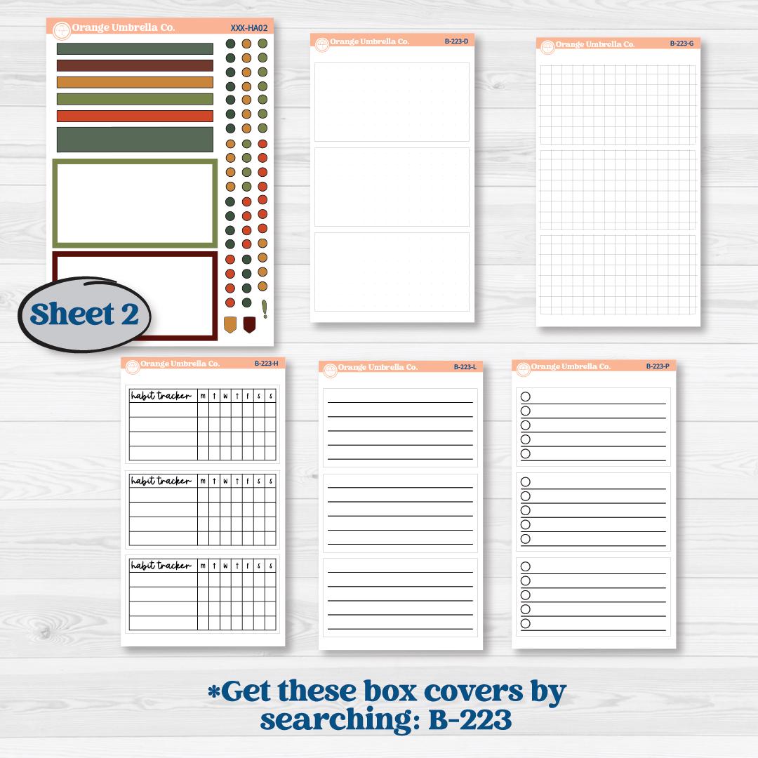 Watercolor Autumn Kit | Erin Condren Weekly Dashboard Planner Kit Stickers | Crackle | KIT-415-HA