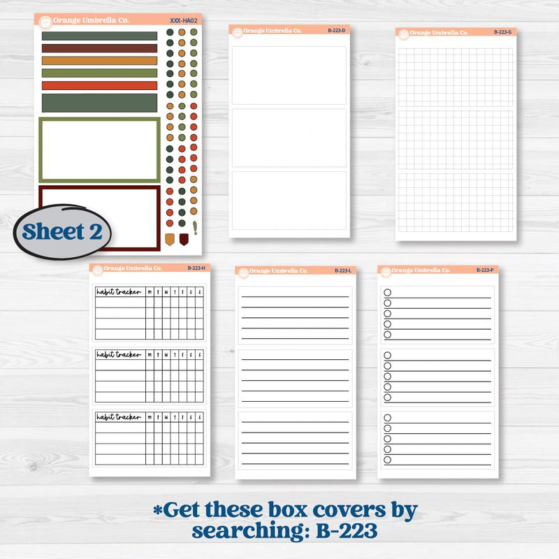 Watercolor Autumn Kit | Erin Condren Weekly Dashboard Planner Kit Stickers | Crackle | KIT-415-HA