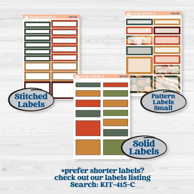 Watercolor Autumn Kit | A5 Daily Duo Planner Kit Stickers | Crackle | KIT-415-L