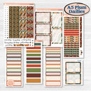 Watercolor Autumn Kit | A5 Plum Daily Planner Kit Stickers | Crackle | KIT-415-N