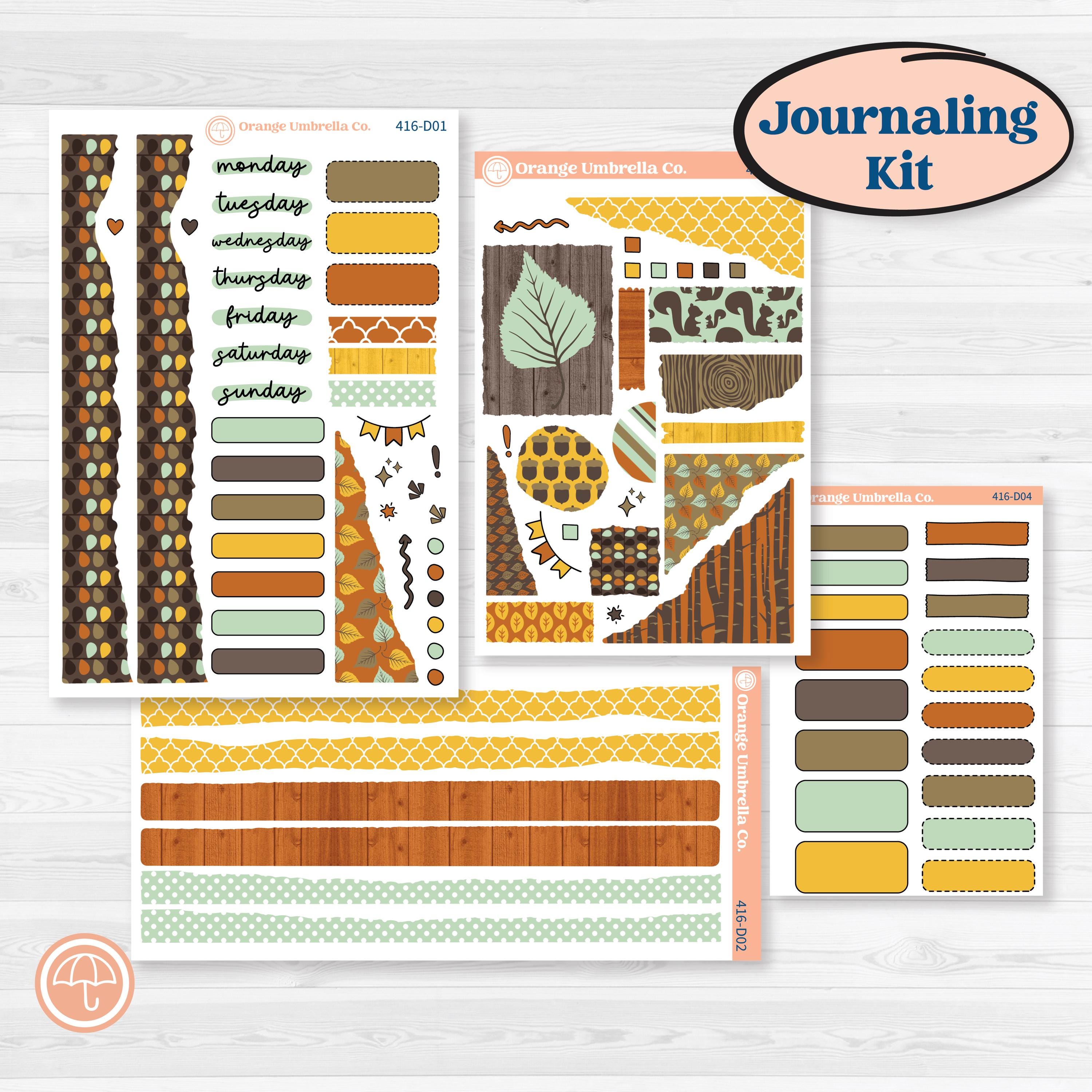 Woodland Cottage Core Stickers | Journaling Kit Planner Stickers | Birch Grove | KIT-416-D