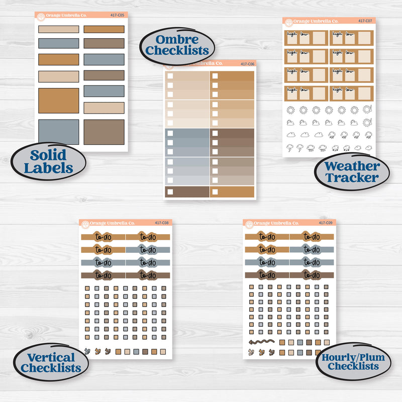 Woodland Winter Animals Kit | Weekly Add-On Labels Planner Kit Stickers | Chill Out | KIT-417-C