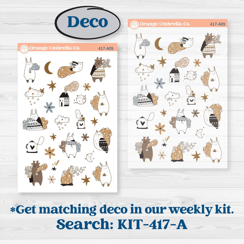 Woodland Winter Animals Kit | Journaling Kit Planner Stickers | Chill Out | KIT-417-D