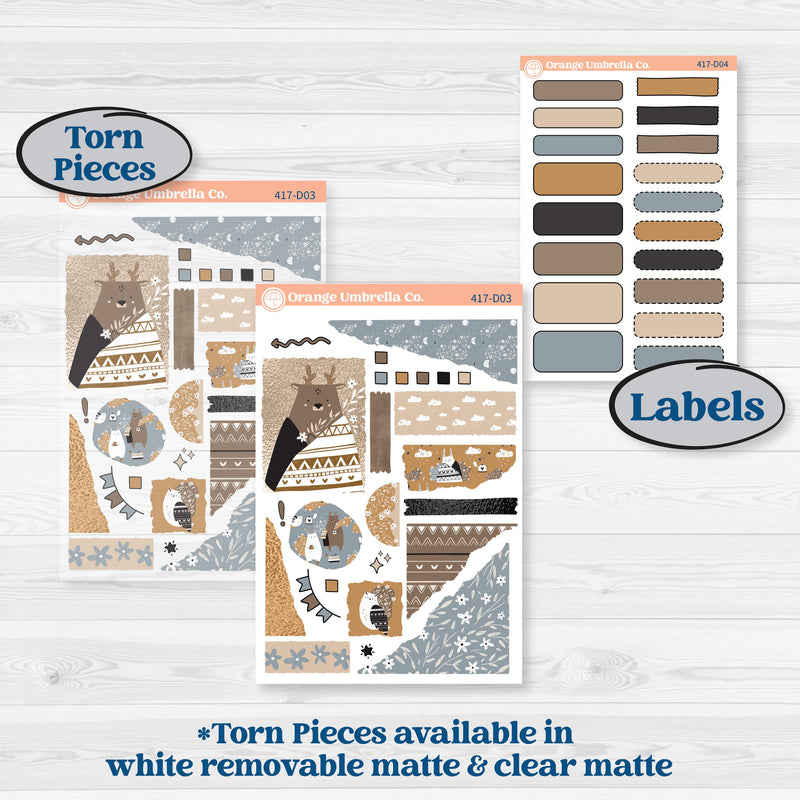 Woodland Winter Animals Kit | Journaling Kit Planner Stickers | Chill Out | KIT-417-D