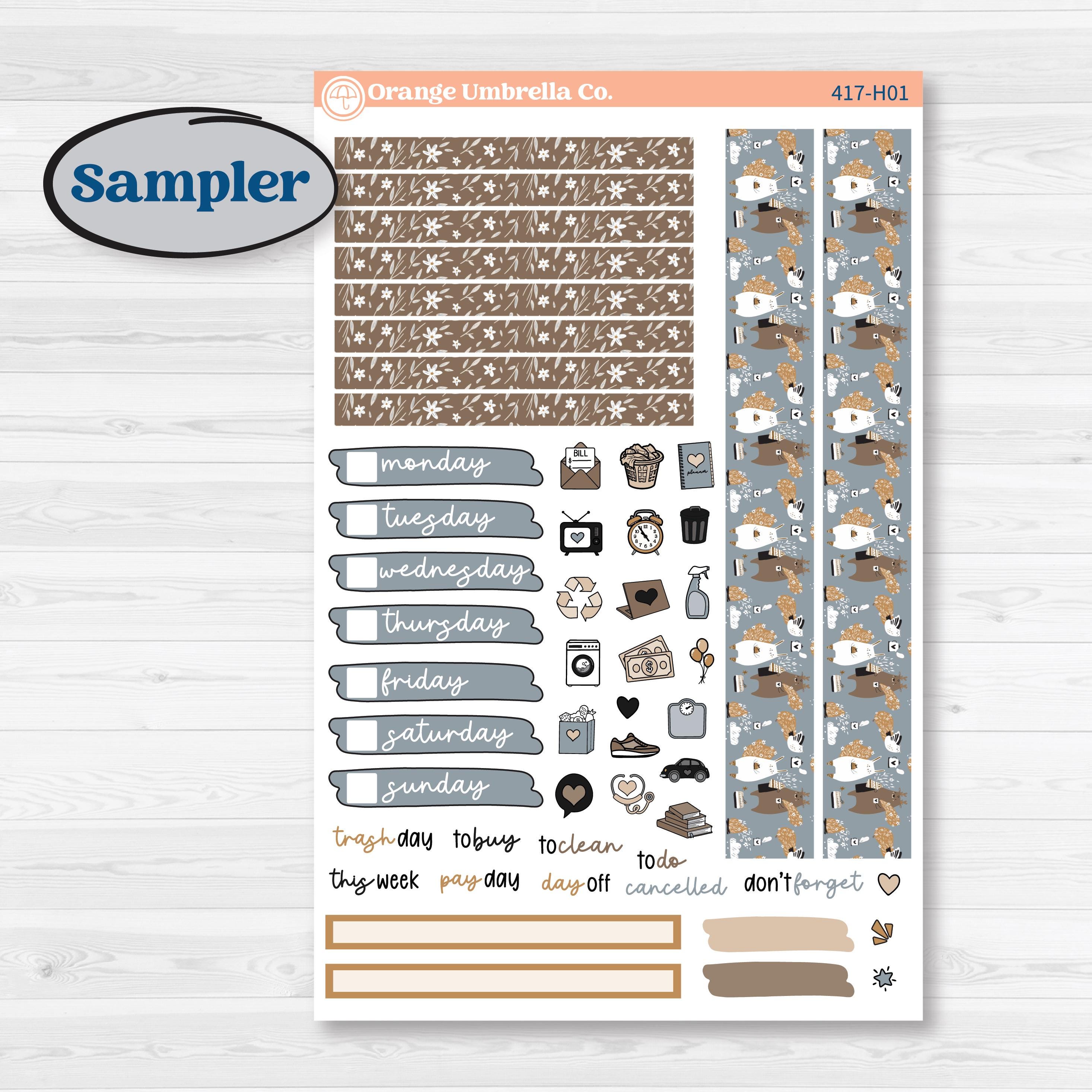 Woodland Winter Animals Kit | 7x9 Compact Vertical Planner Kit Stickers | Chill Out | KIT-417-H
