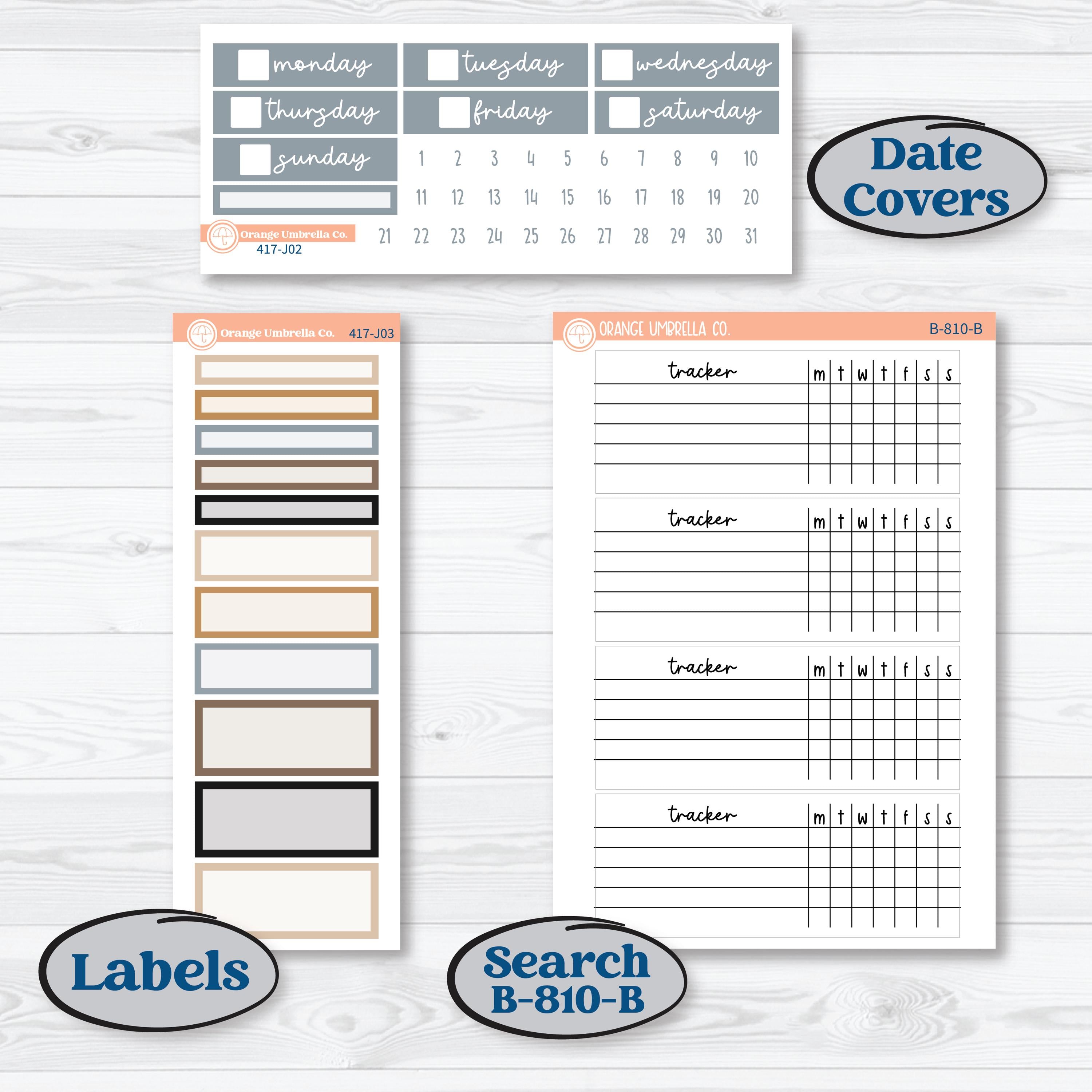 Woodland Winter Animals Kit | Plum Vertical Priorities 7x9 Planner Kit Stickers | Chill Out | KIT-417-J
