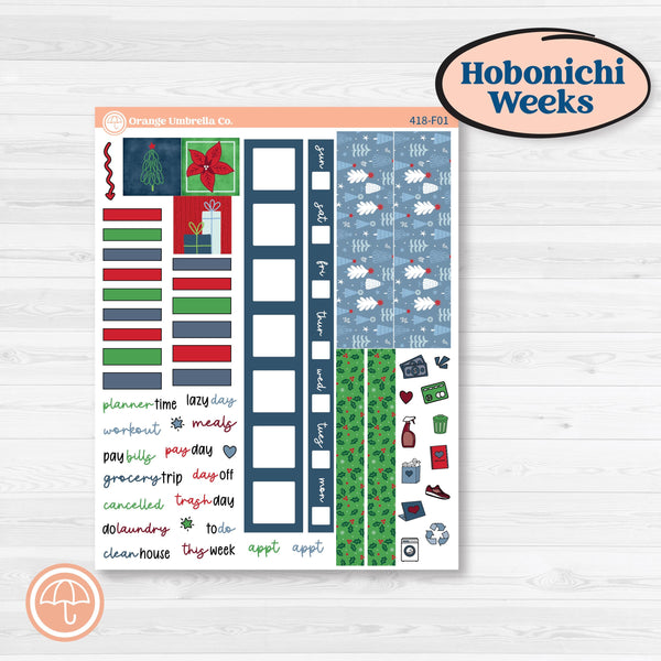Playful Winter Kit | Hobonichi Weeks Weekly Planner Kit Stickers | Jingle | KIT-418-F