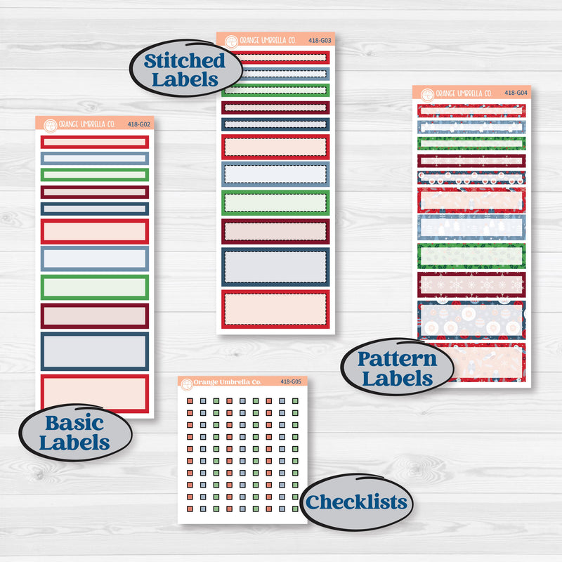 Playful Winter Kit | A5 Compact Vertical Planner Kit Stickers for Erin Condren | Jingle | KIT-418-G