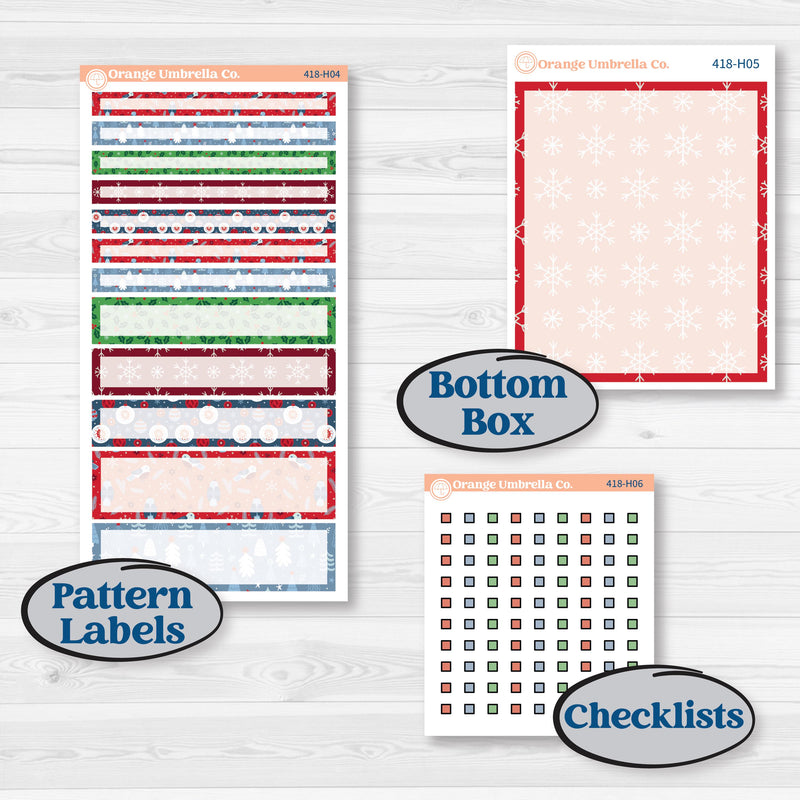 Playful Winter Kit | 7x9 Compact Vertical Planner Kit Stickers | Jingle | KIT-418-H