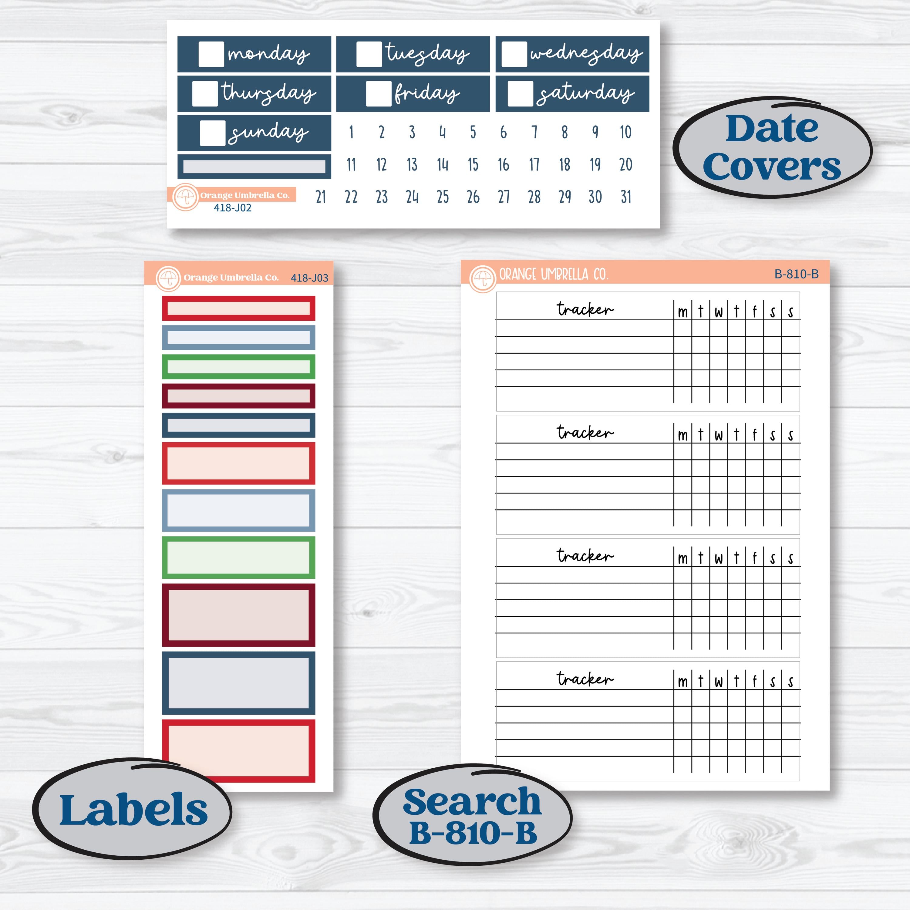 Playful Winter Kit | Plum Vertical Priorities 7x9 Planner Kit Stickers | Jingle | KIT-418-J
