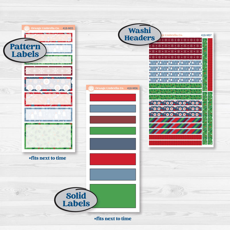 Playful Winter Kit | 7x9 Erin Condren Daily Duo Planner Kit Stickers | Jingle | KIT-418-M