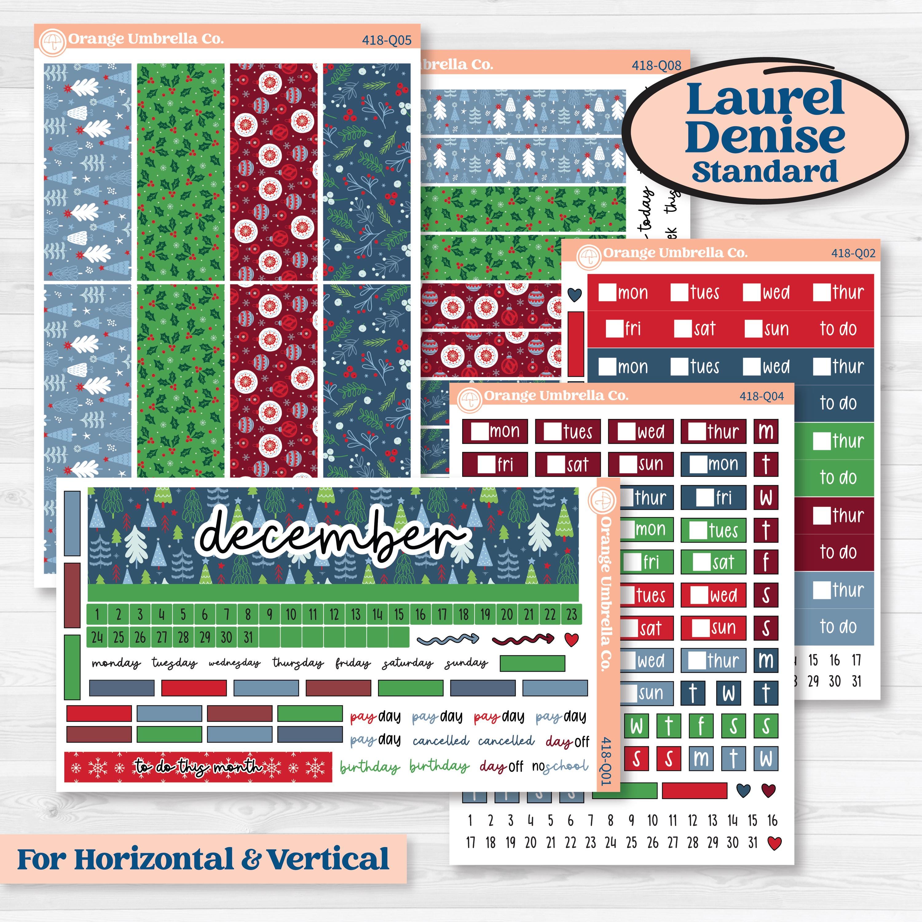 Playful Winter Kit | Laurel Denise Standard Vertical & Horizontal Planner Kit Stickers | Jingle | KIT-418-Q