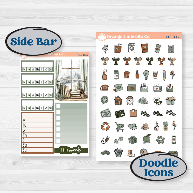 Classic Christmas Reading Kit | Weekly Add-On Planner Kit Stickers | All Aglow | KIT-419-B