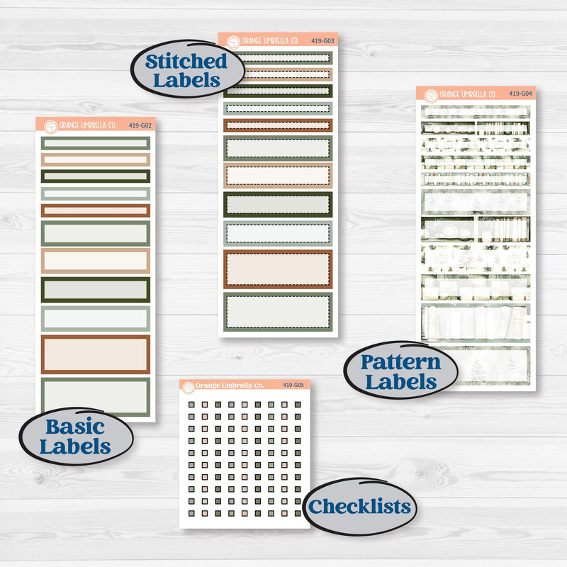 Classic Christmas Reading Kit | A5 Compact Vertical Planner Kit Stickers for Erin Condren | All Aglow | KIT-419-G