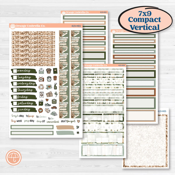 Classic Christmas Reading Kit | 7x9 Compact Vertical Planner Kit Stickers | All Aglow | KIT-419-H