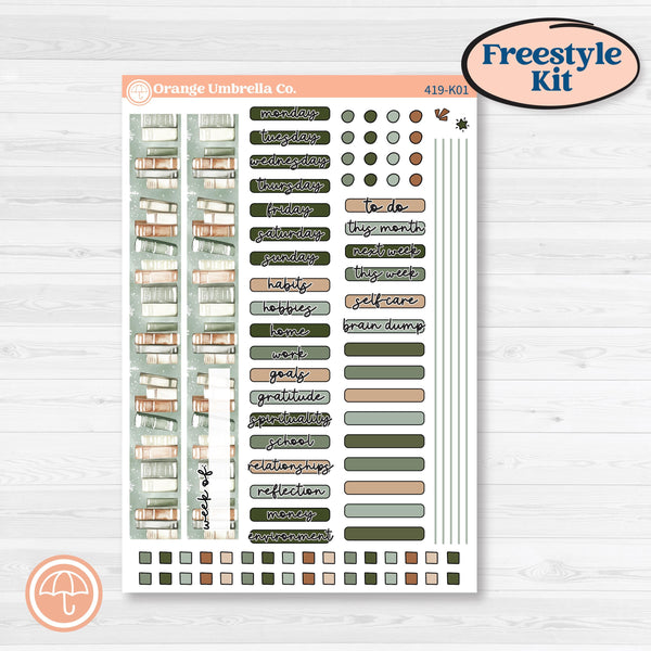 Classic Christmas Reading Kit | Freestyle Kit Any Planner Kit Stickers | All Aglow | KIT-419-K