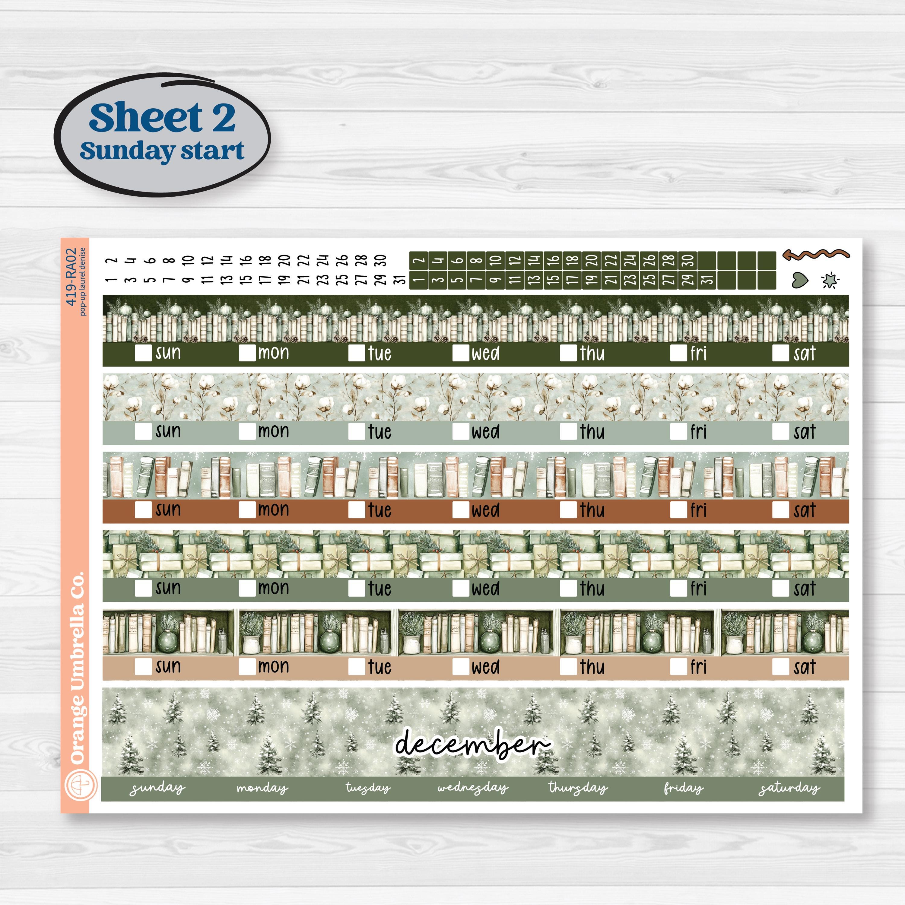 Classic Christmas Reading Kit | Laurel Denise Pop-Up Planner Kit Stickers | All Aglow | KIT-419-RA