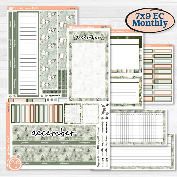 Classic Christmas Reading Kit | 7x9 Erin Condren Life Planner Monthly & Dashboard Sticker Kit | 2024-2025 Planners | All Aglow | KIT-419-W