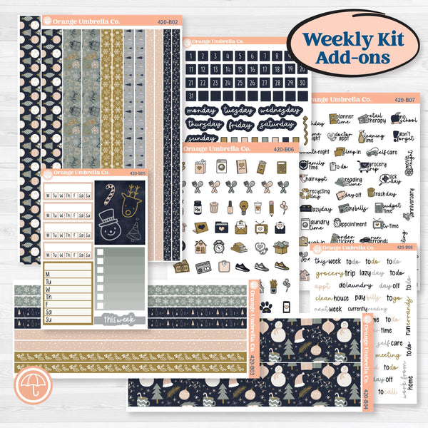 Cheerful Holiday Christmas Kit | Weekly Add-On Planner Kit Stickers | Very Merry | KIT-420-B