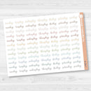 Days of the Week Labels | Weekly Planner Stickers | F18 Script | B-256