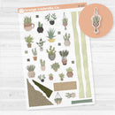 House Plant Deco | Clear Matte Decorative Planner Stickers | D-107-CM