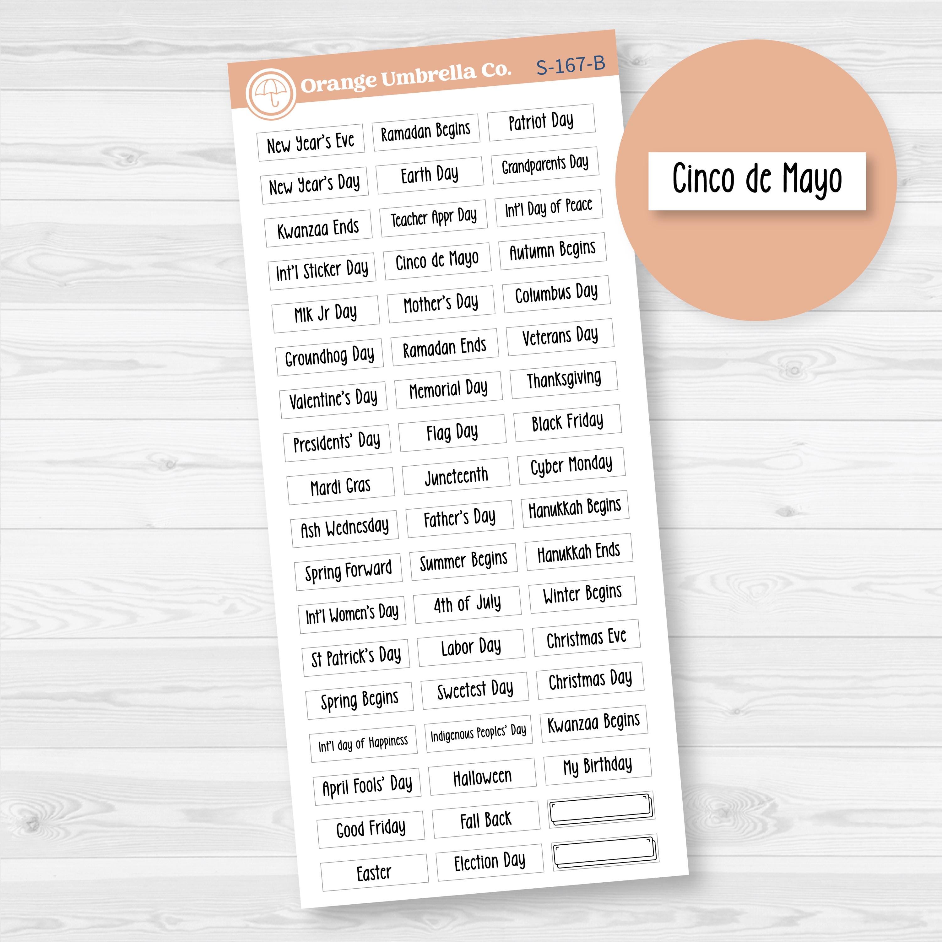 Tiny Hobonichi Weeks Holidays | Small Planner Stickers | F18 | S-167-B