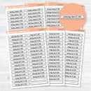 2026 Dates of the Month Labels | F18 Planner Stickers | B-327 to B-332