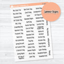 US Holidays F18 Font | Clear Matte Planner Stickers | S-204-BCM