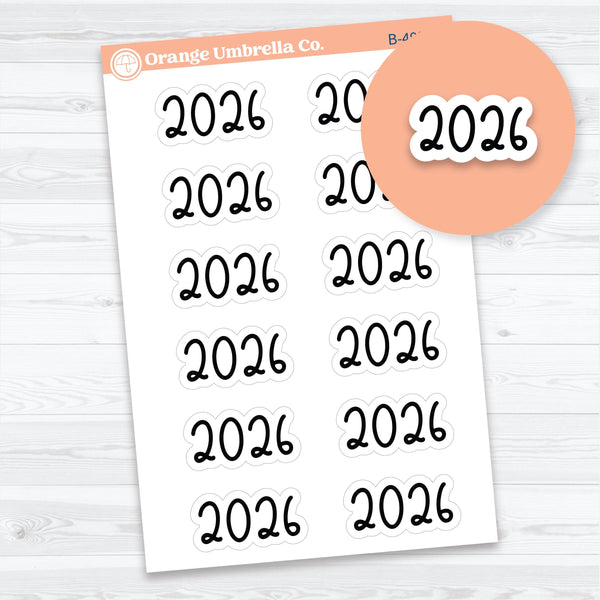 2026 Year Stickers F18 Font | Large Planner Stickers | B-492
