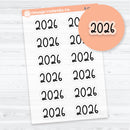 2026 Year Stickers F18 Font | Clear Matte Large Planner Stickers | B-492-BCM