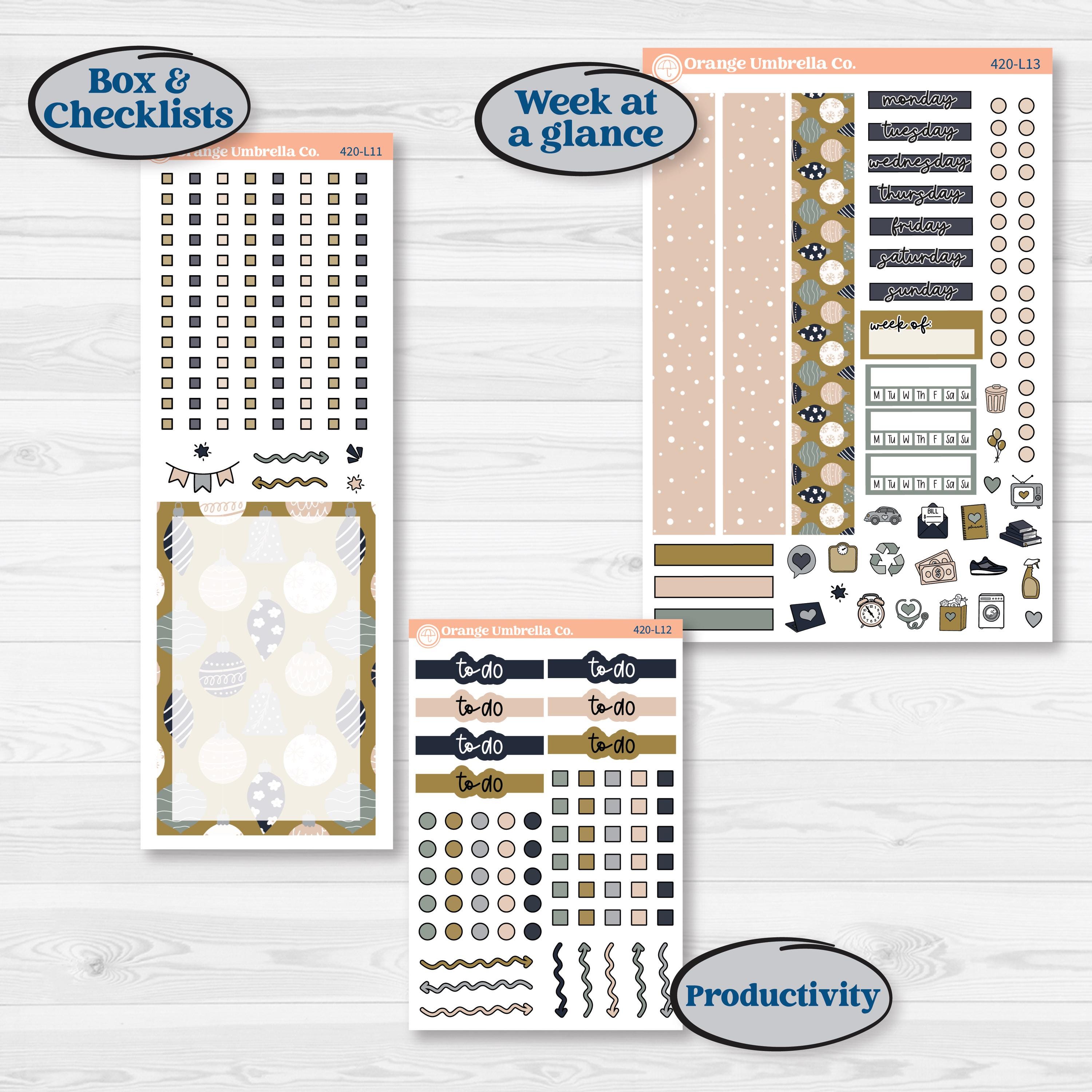 Cheerful Holiday Christmas Kit | A5 Daily Duo Planner Kit Stickers | Very Merry | KIT-420-L