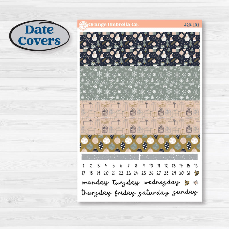 Cheerful Holiday Christmas Kit | A5 Daily Duo Planner Kit Stickers | Very Merry | KIT-420-L