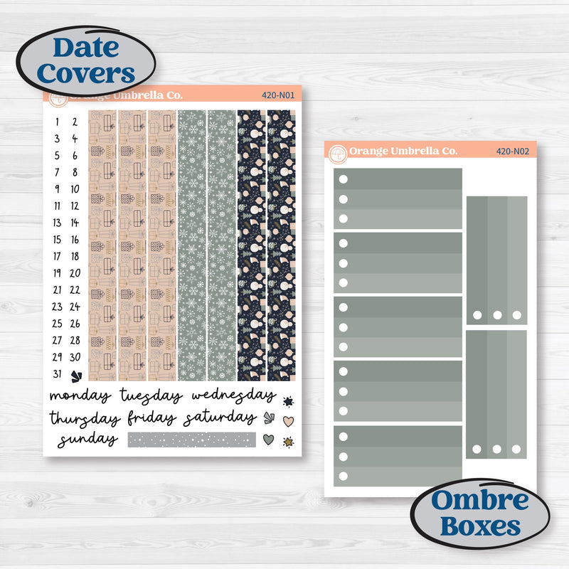 Cheerful Holiday Christmas Kit | A5 Plum Daily Planner Kit Stickers | Very Merry | KIT-420-N
