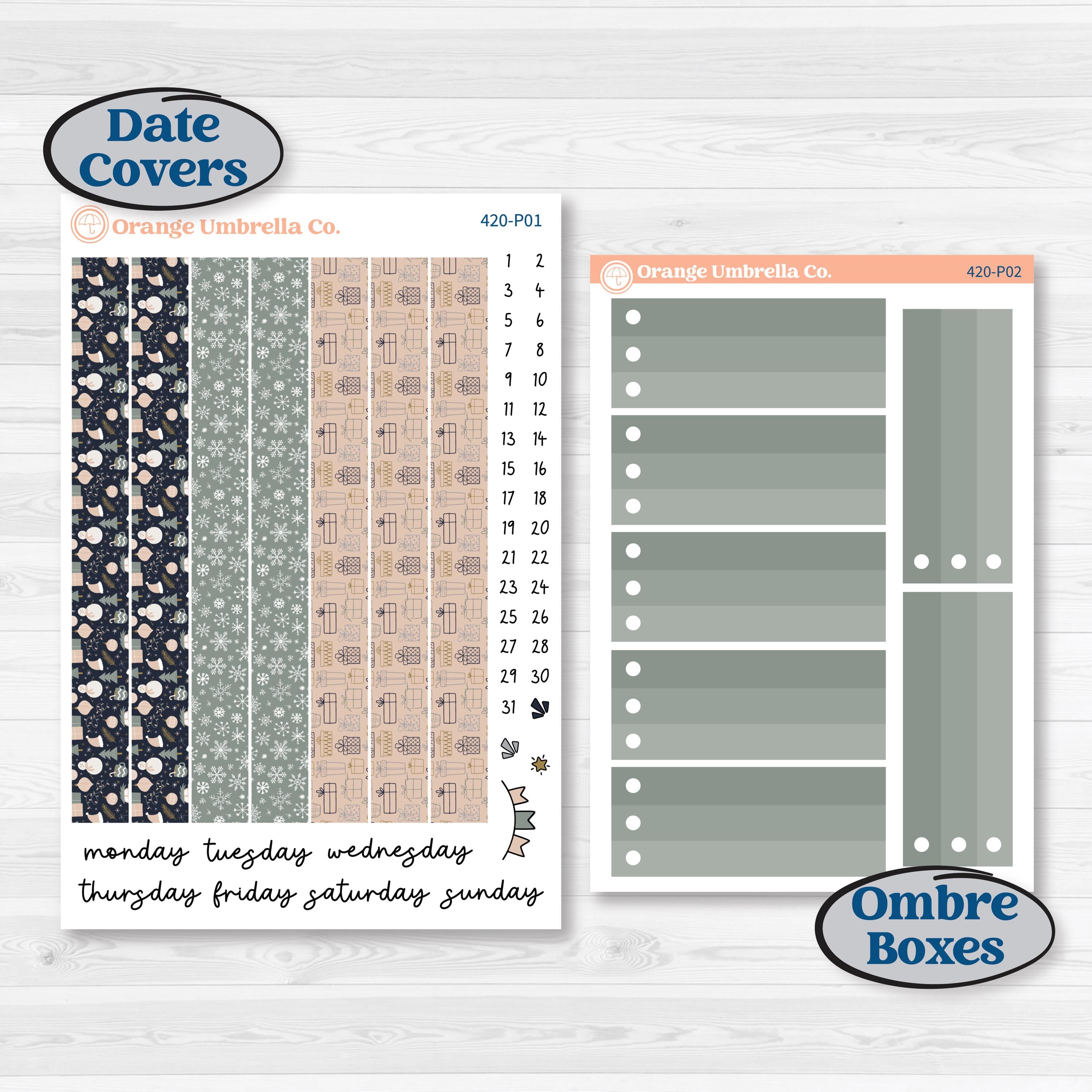 Cheerful Holiday Christmas Kit | 7x9 Plum Daily Planner Kit Stickers | Very Merry | KIT-420-P
