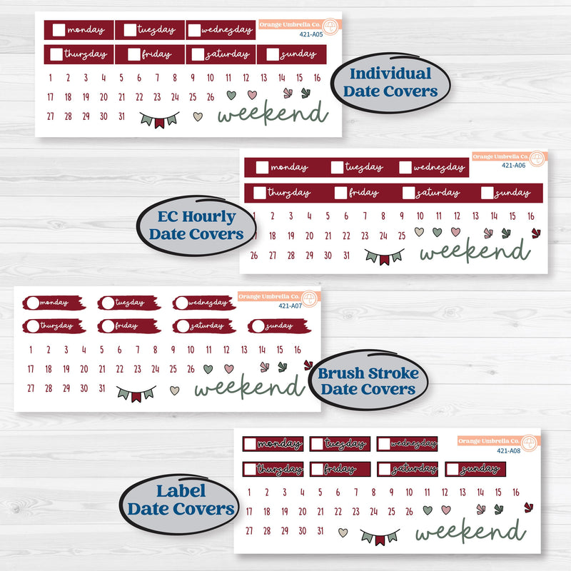 Vintage Christmas Kit | Weekly Sticker Kit for Vertical Planners like Erin Condren | Holiday Nostalgia | KIT-421-A