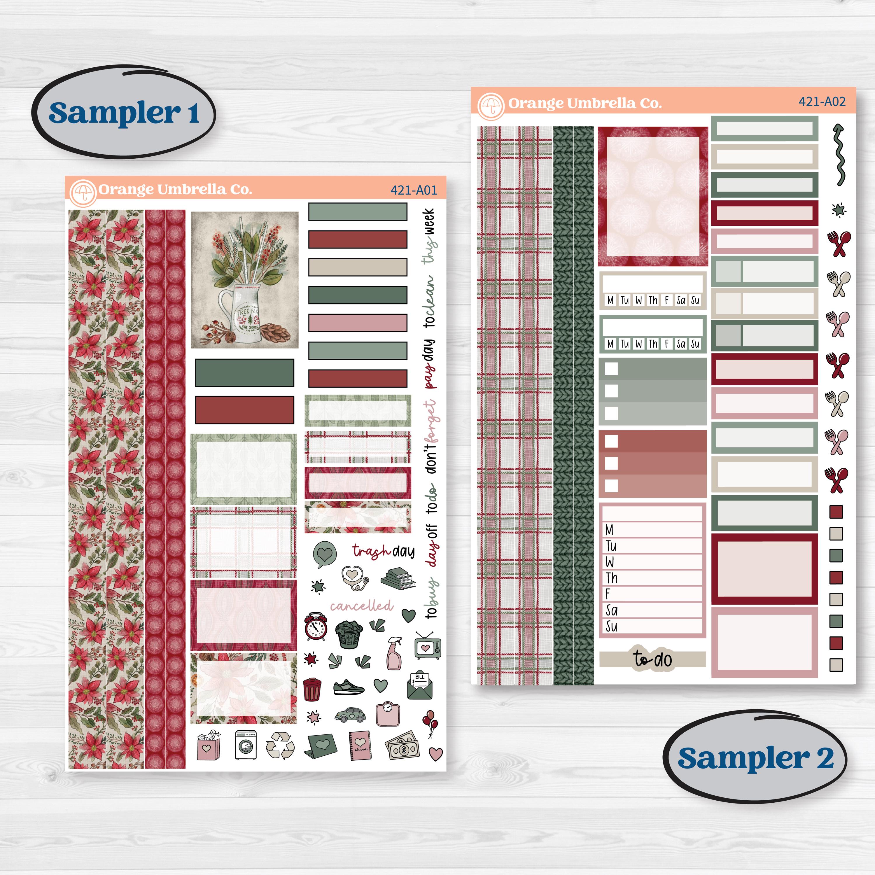 Vintage Christmas Kit | Weekly Sticker Kit for Vertical Planners like Erin Condren | Holiday Nostalgia | KIT-421-A