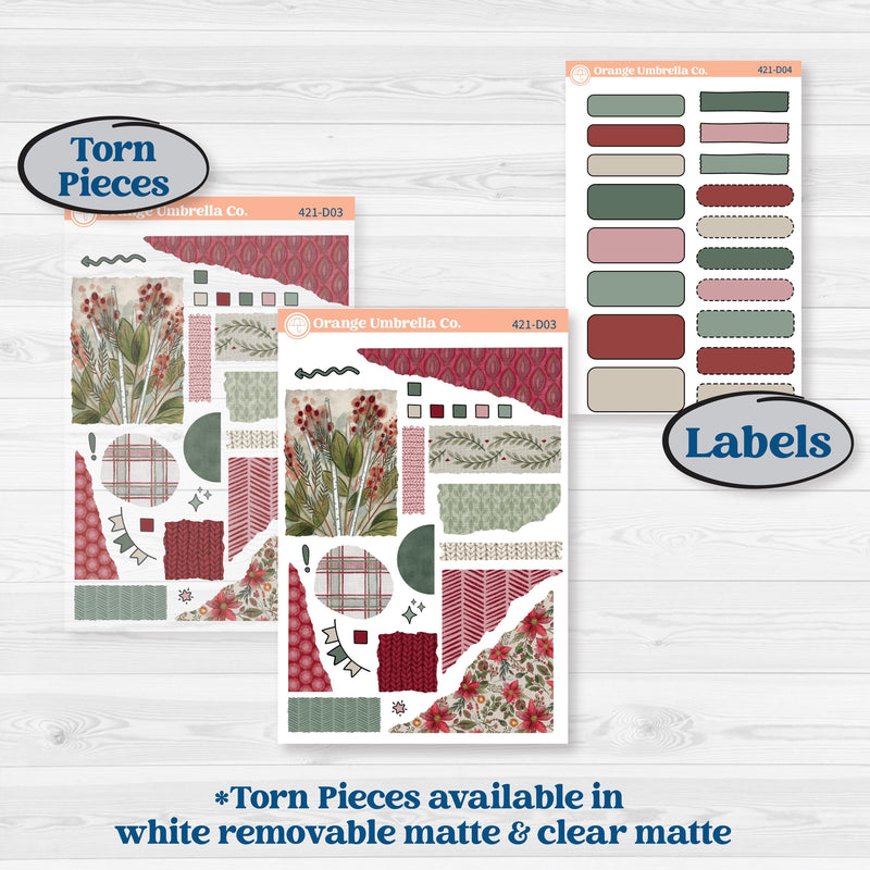 Vintage Christmas Kit | Journaling Kit Planner Stickers | Holiday Nostalgia | KIT-421-D
