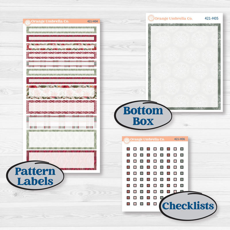Vintage Christmas Kit | 7x9 Compact Vertical Planner Kit Stickers | Holiday Nostalgia | KIT-421-H