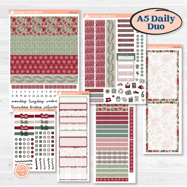 Vintage Christmas Kit | A5 Daily Duo Planner Kit Stickers | Holiday Nostalgia | KIT-421-L